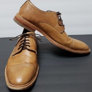 Johnston & Murphy Tan Leather Cap Toe Oxfords